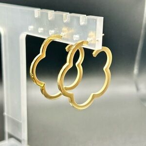 Clover Leaf 18K Gold Plated Shaped Earrings